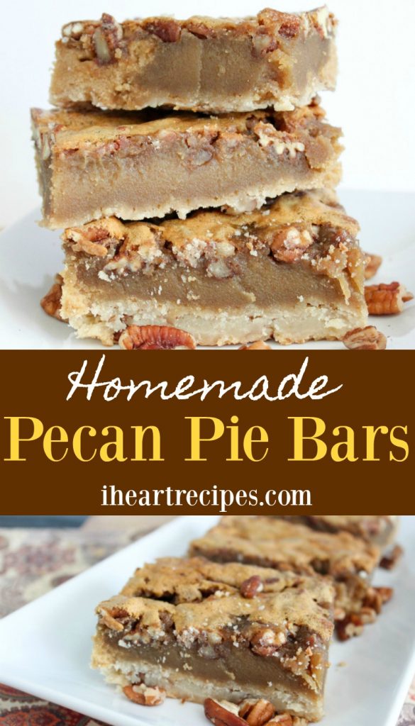 Homemade Pecan Pie Bars - a sweet treat perfect for the holiday dessert table