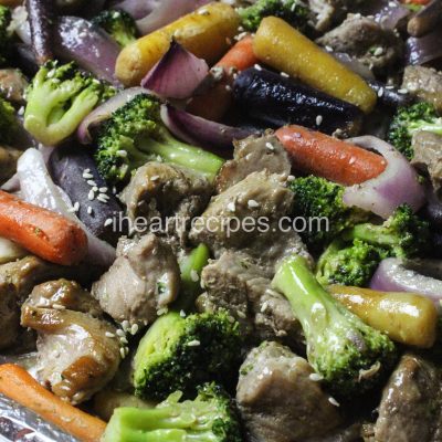Easy Sheet Pan Pork & Vegetable Teriyaki