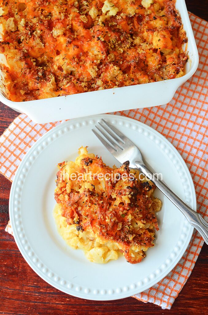 Low carb cauliflower mac and cheese is just as good as the traditional mac and cheese, but much healthier!