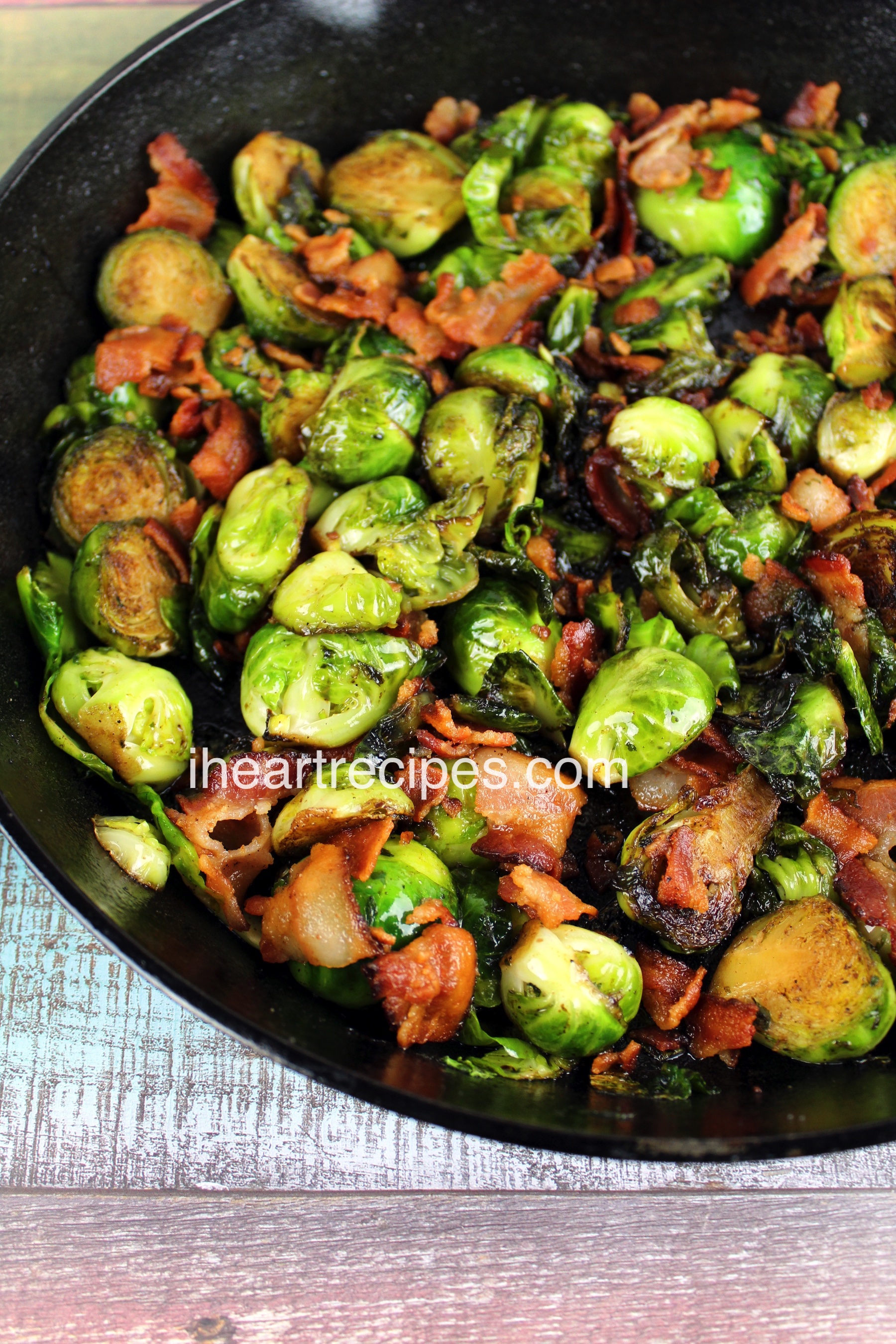 Roasted Brussels Sprouts with Bacon I Heart Recipes