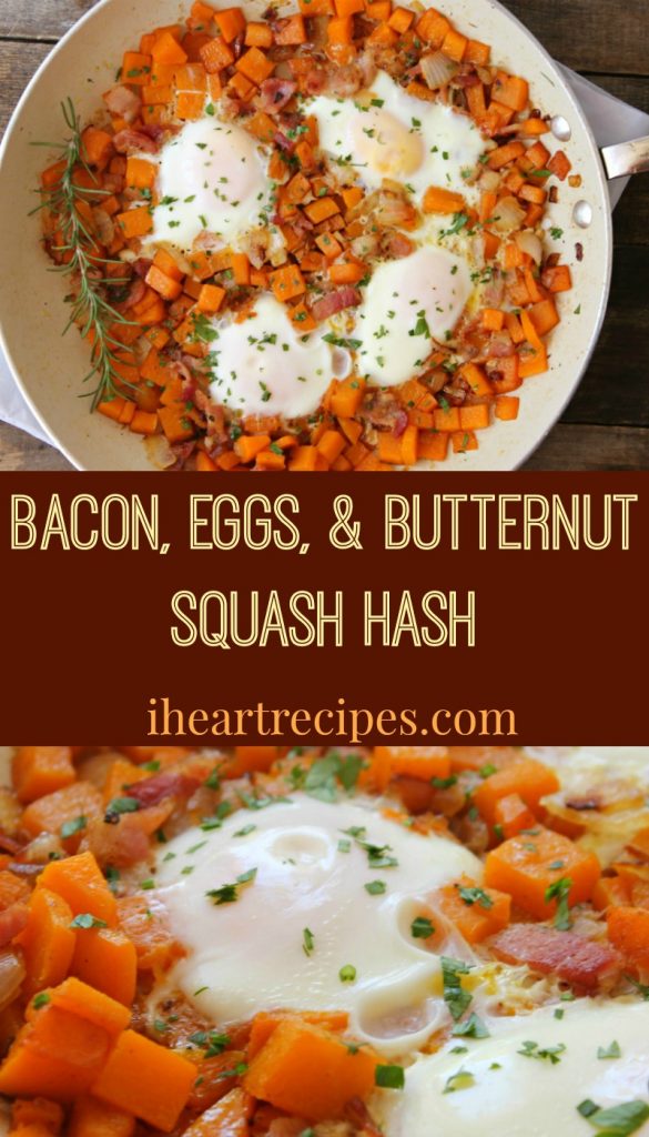 Bacon, Eggs and Butternut Squash Hash - Perfect for breakfast or brunch