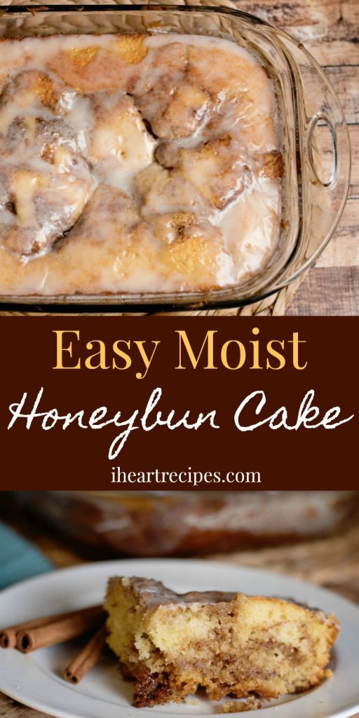 Homemade honeybun cake with yellow cake mix - perfect for a weekend brunch or sweet dessert treat