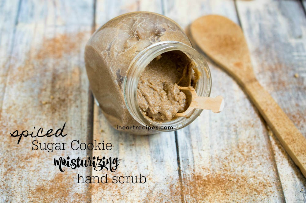 This DIY spiced sugar cookie hand scrub is all-natural and keeps your hands soft and moisturized