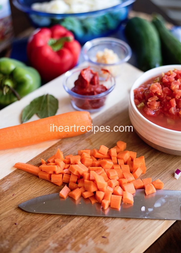 Freshly chopped carrots are a key ingredient in the seven day vegetable soup diet.