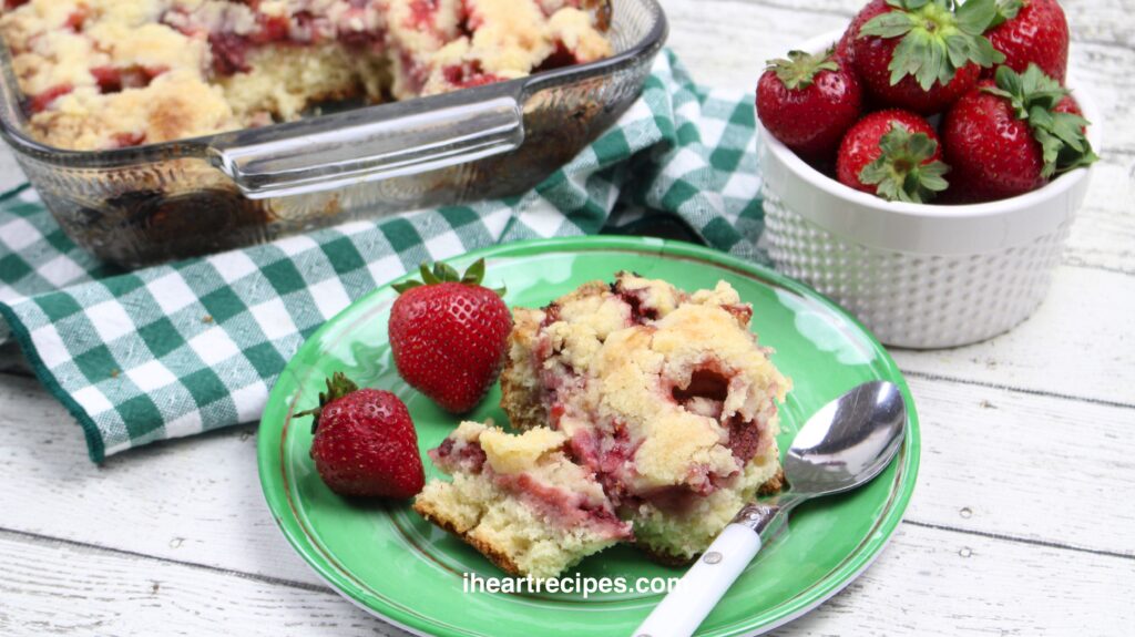 This Strawberry Cobbler is simple and sweet and can be made with fresh or frozen strawberries