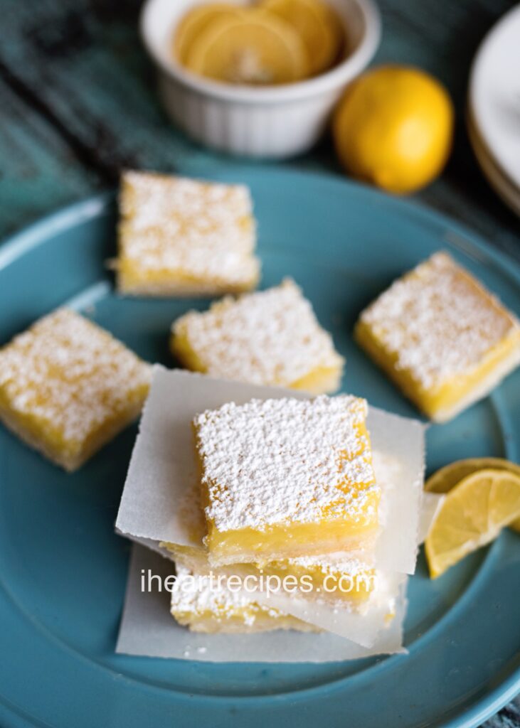 Sweet lemon filling and a dusting of powdered sugar make these homemade lemon bars the perfect dessert.