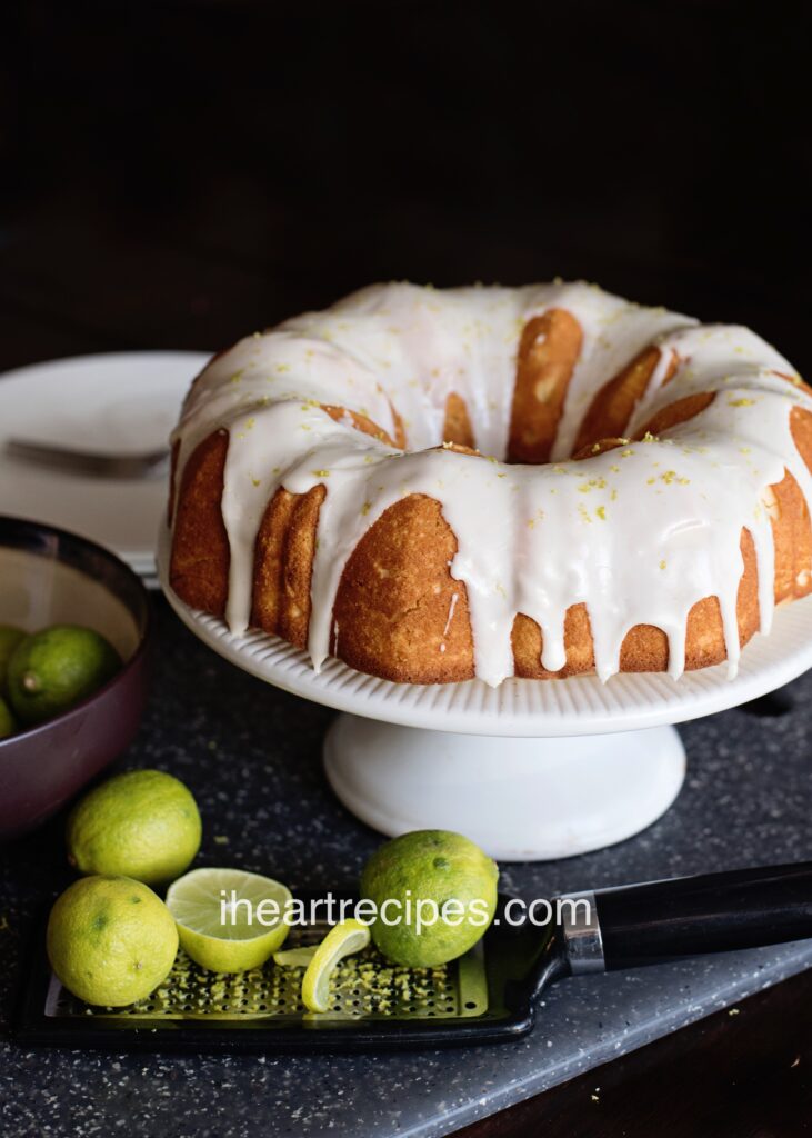 Key Lime Pound Cake with a sweet vanilla glaze