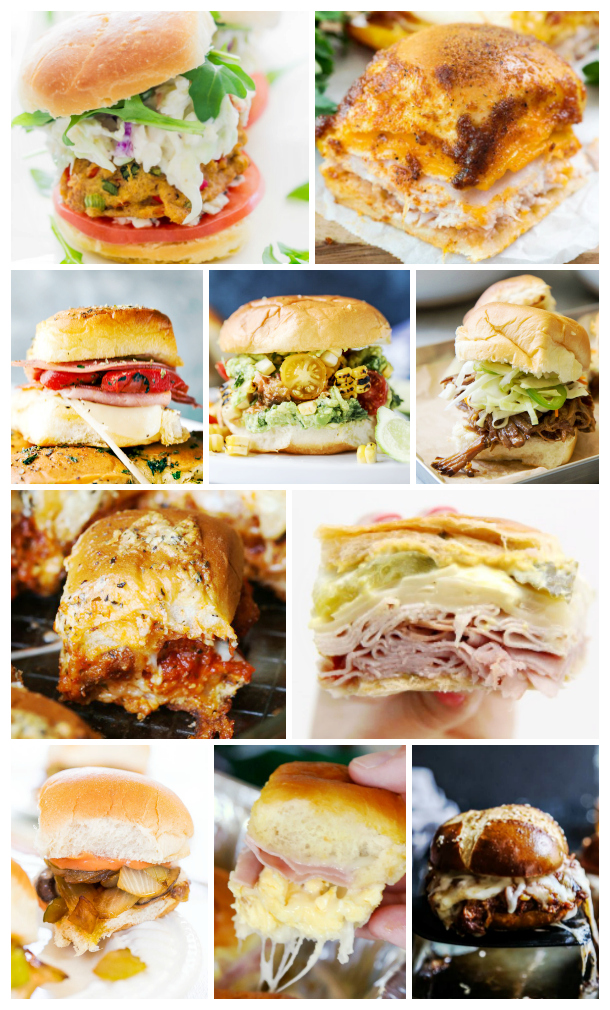 A ten image sampling of the best sliders for your next tailgate party. A must-add for your tailgating recipes.