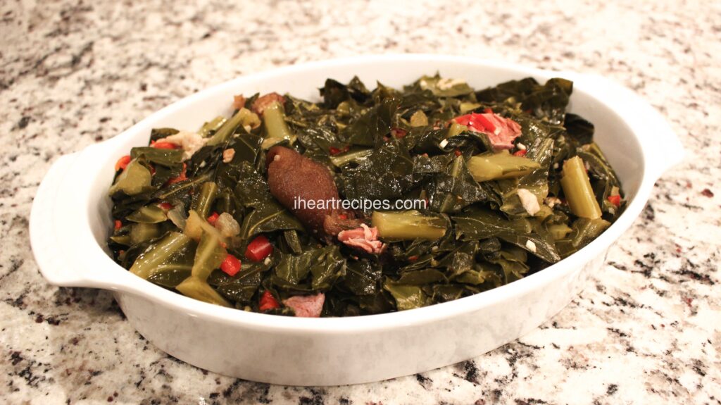 Collard Greens Cooking in a Pot Southern Collard Greens with Ham Hocks I Heart Recipes Collard Greens Cooking in a Pot Southern Collard Greens with Ham Hocks I Heart Recipes