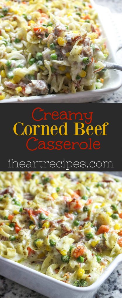 Homemade Creamy Corned Beef Casserole Recipe is an easy dinner casserole.