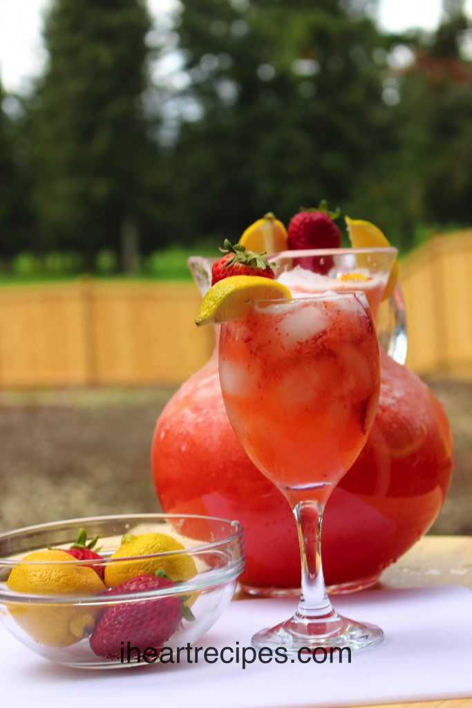 Sweet strawberries and tart lemons make this strawberry lemonade a refreshing summer treat. 