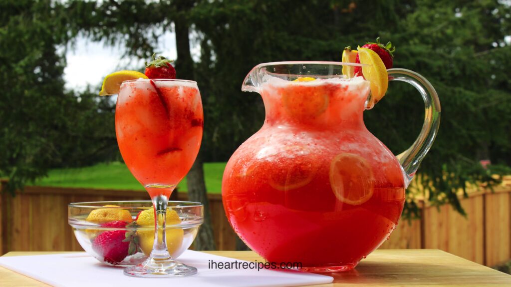 This strawberry lemonade is a delicious and refreshing summer drink for your next pool party.