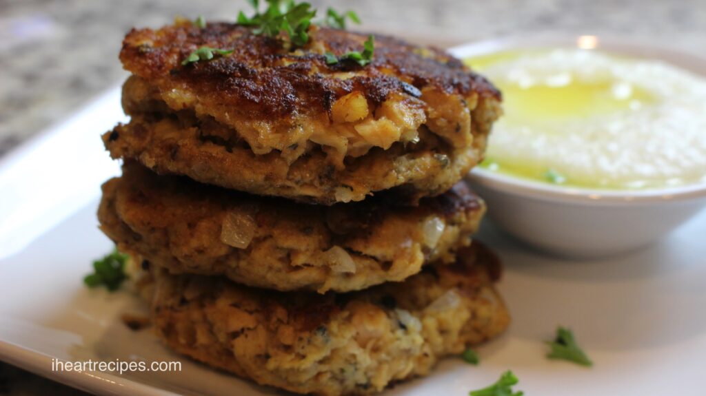 These semi-homemade salmon croquettes are a simple southern side dish