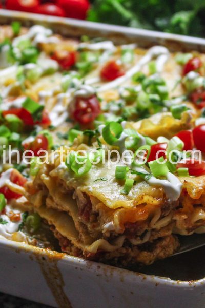 Taco Lasagna with Ground Turkey | I Heart Recipes