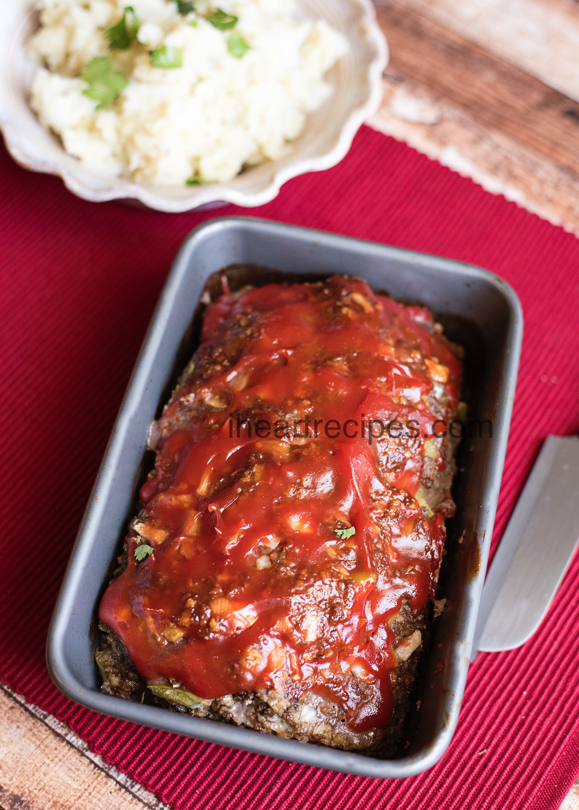 Slather tangy ketchup over the warm meatloaf for next-level flavor!