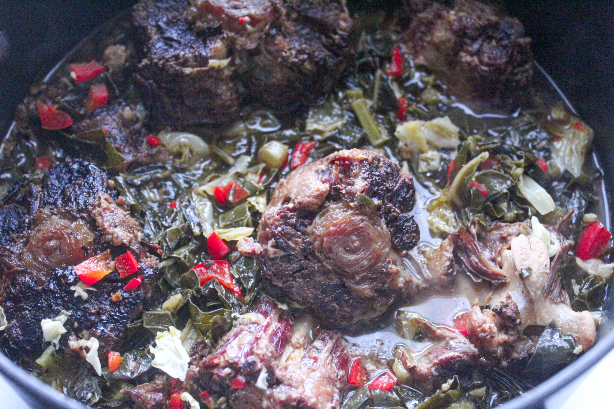 Collard Greens with Smoked Oxtails I Heart Recipes