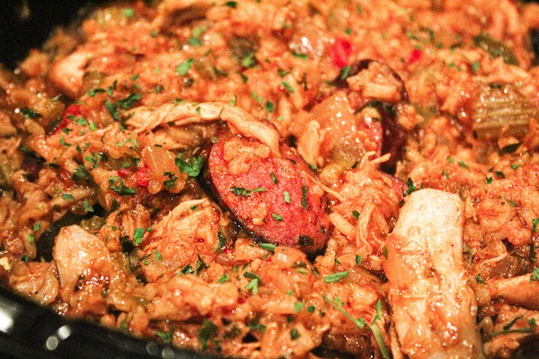 Flavorful chicken and sausage jambalaya slow cooked to perfection with no hassle!