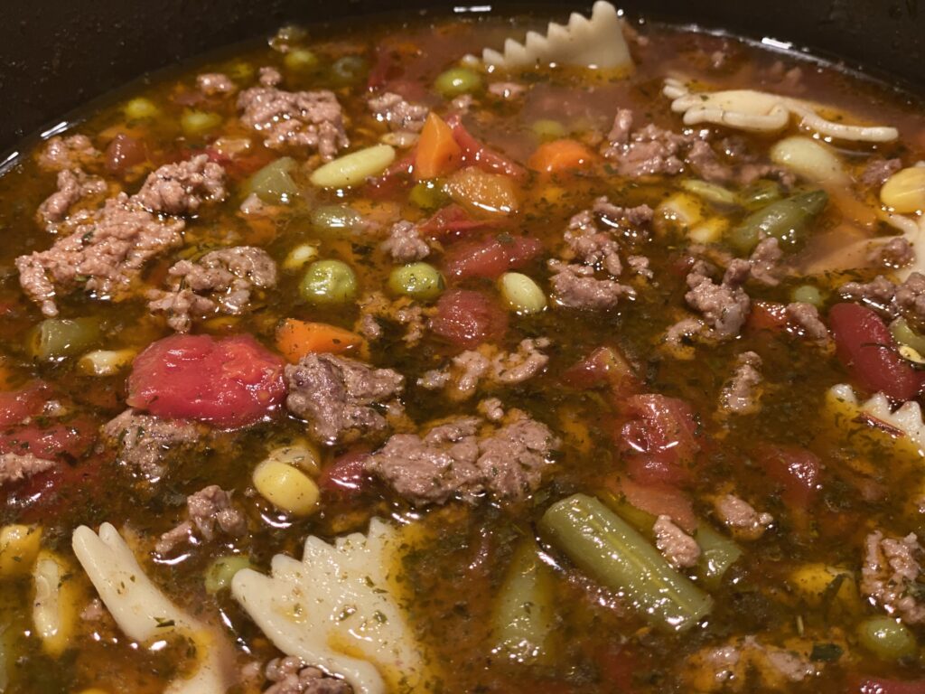 This easy and delicious hamburger soup is packed with veggies for a simple weeknight recipe