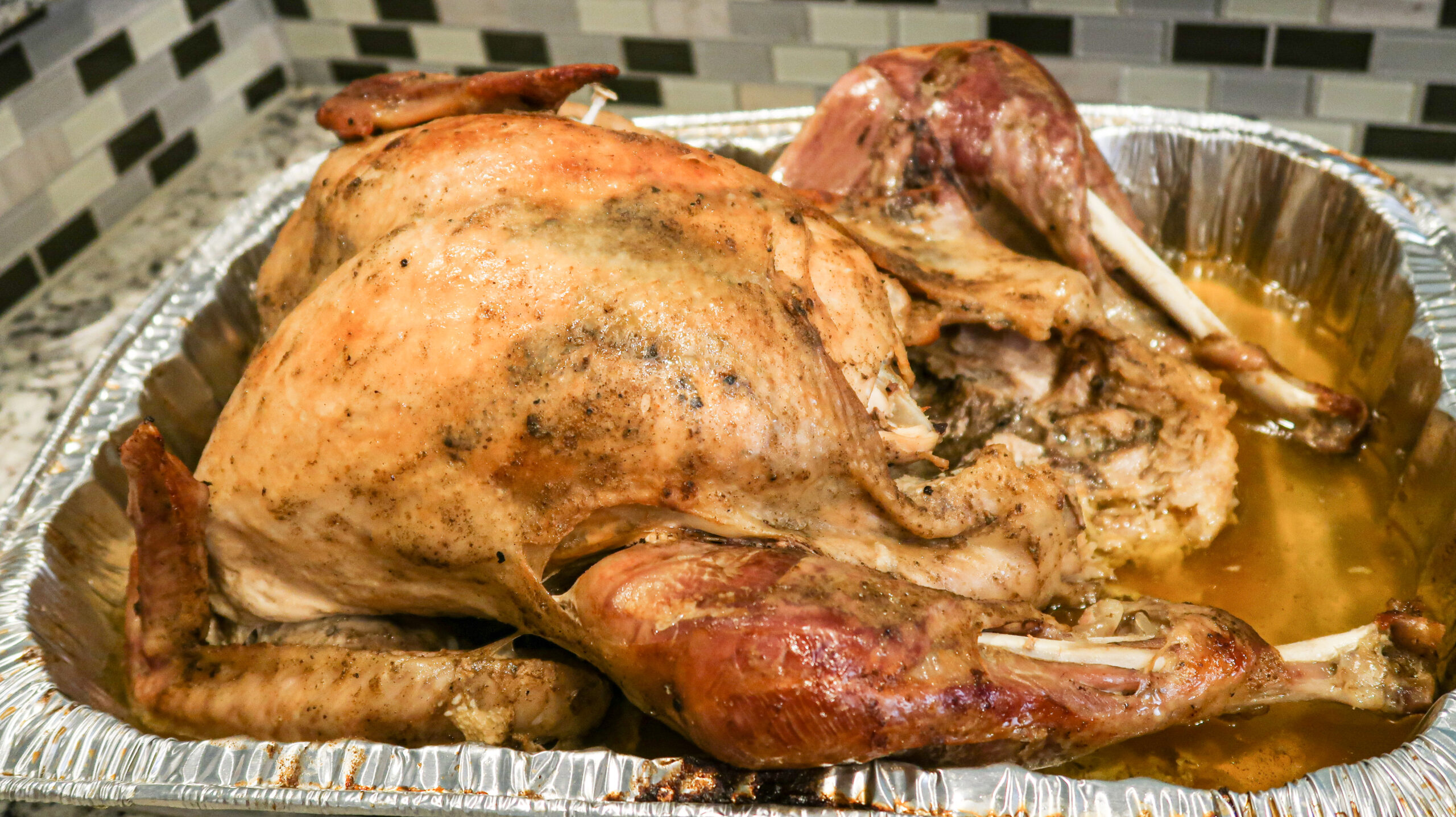 cooked whole turkey