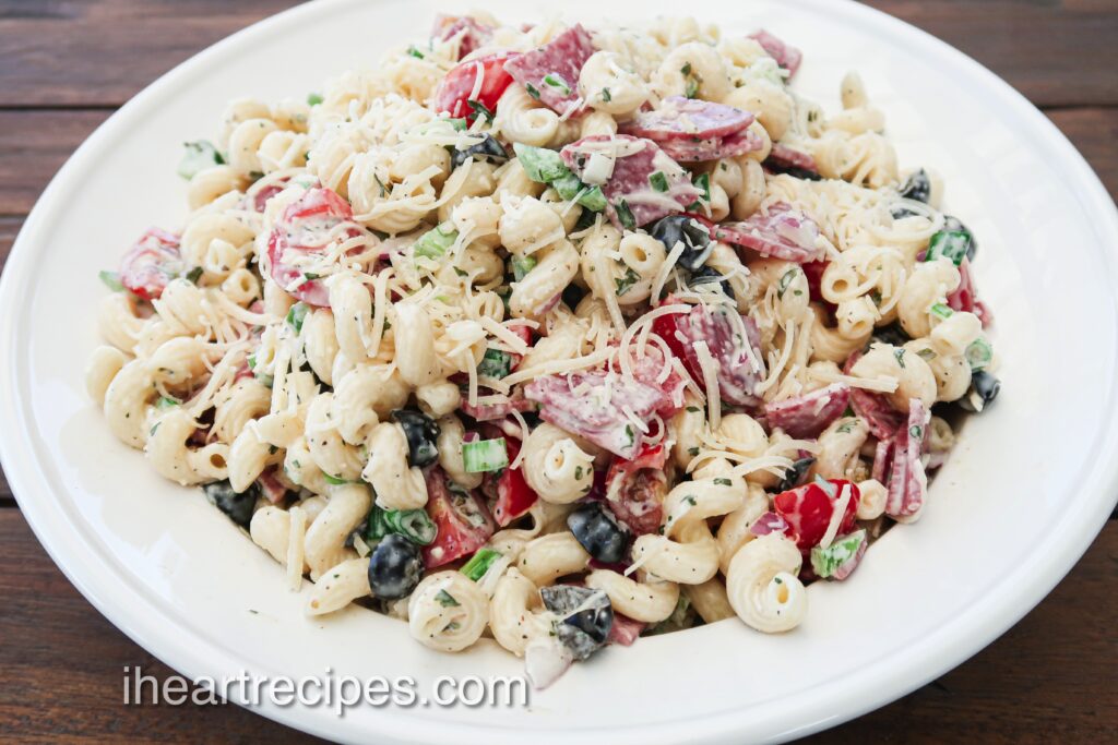 Italian Pasta Salad with Salami and Parmesan