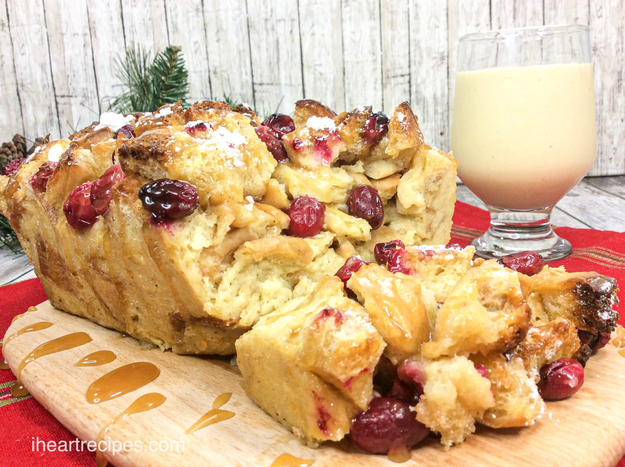 Eggnog Bread Pudding With Cranberries I Heart Recipes