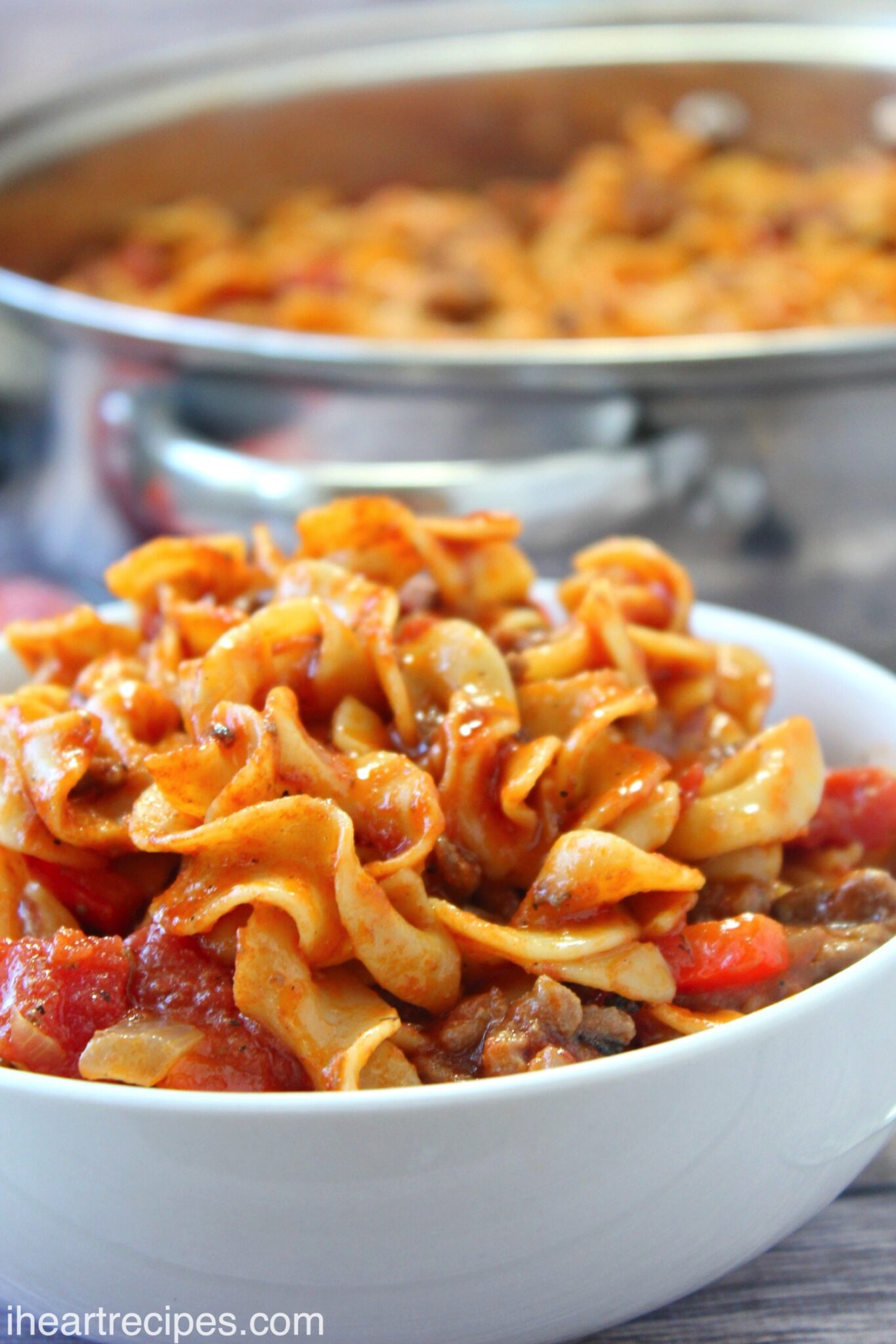 One-Pot Sloppy Joe Pasta Recipe | I Heart Recipes