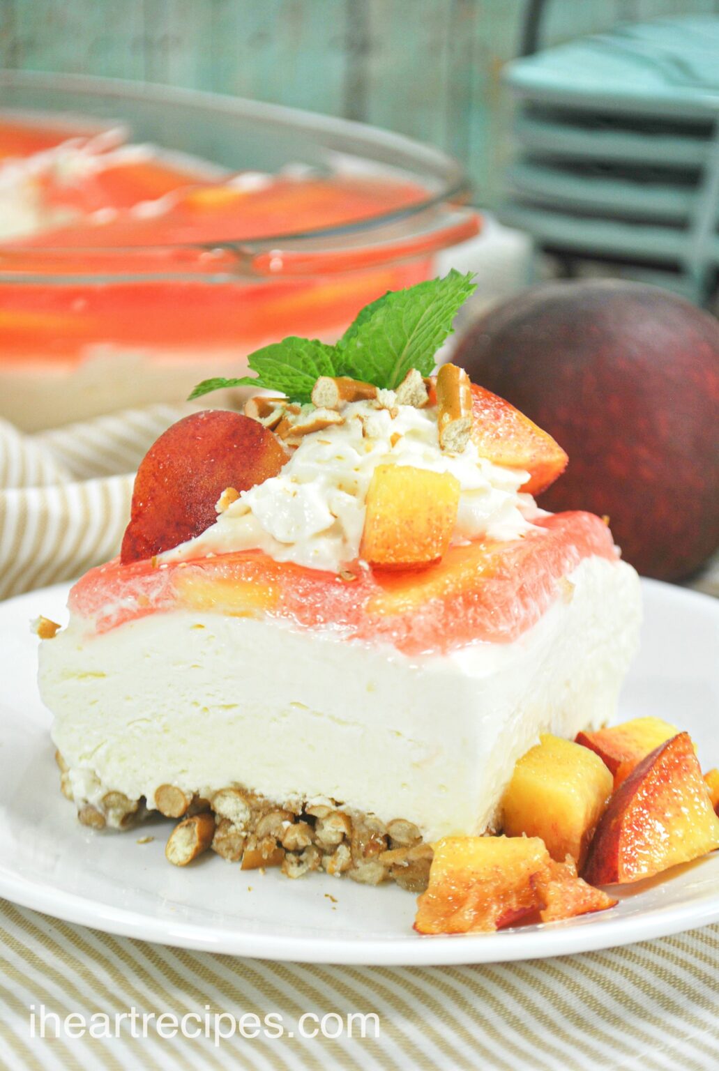 Peach Pretzel Jello Dessert I Heart Recipes