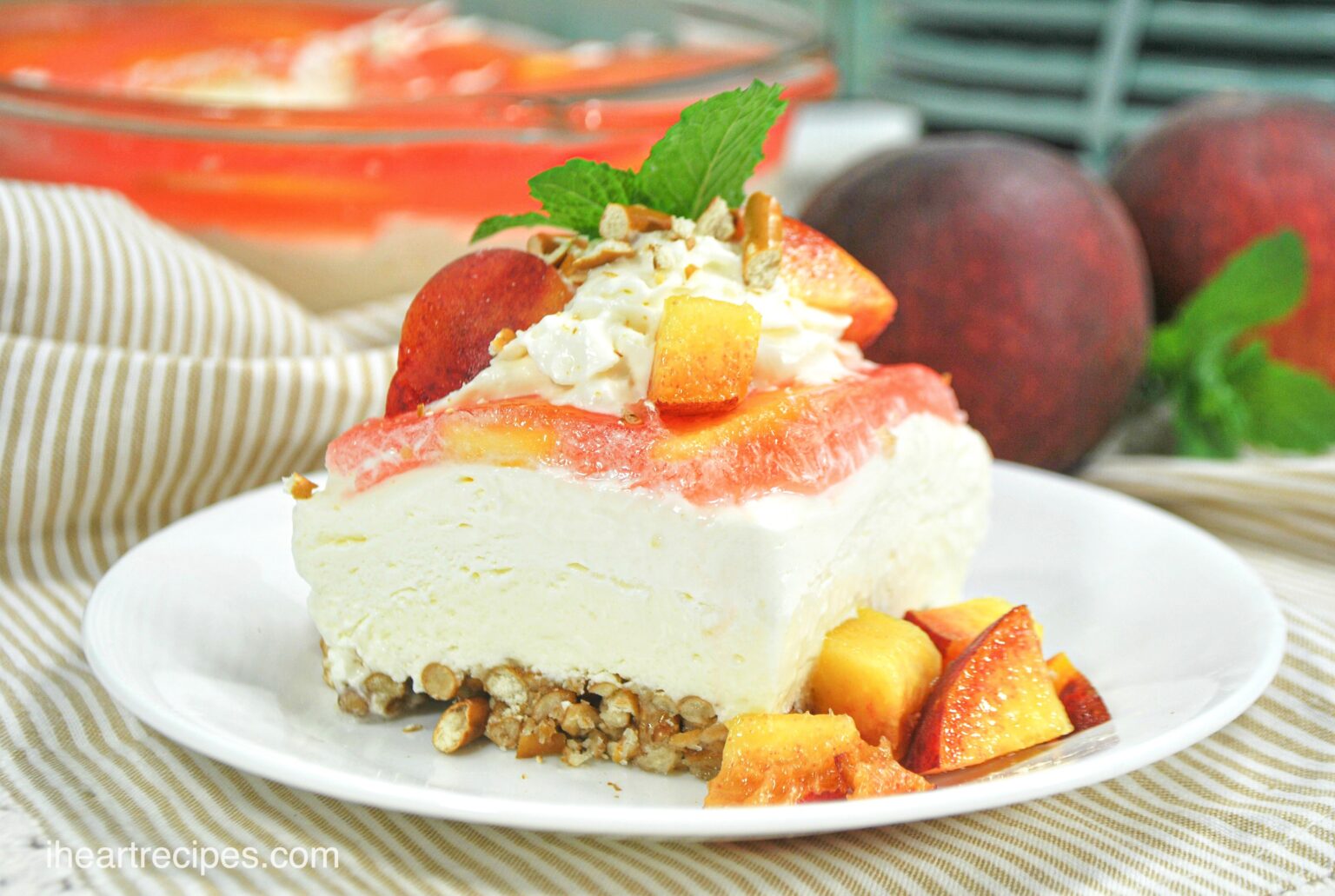 Peach Pretzel Jello Dessert I Heart Recipes