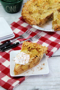 A slice of homemade apple pie