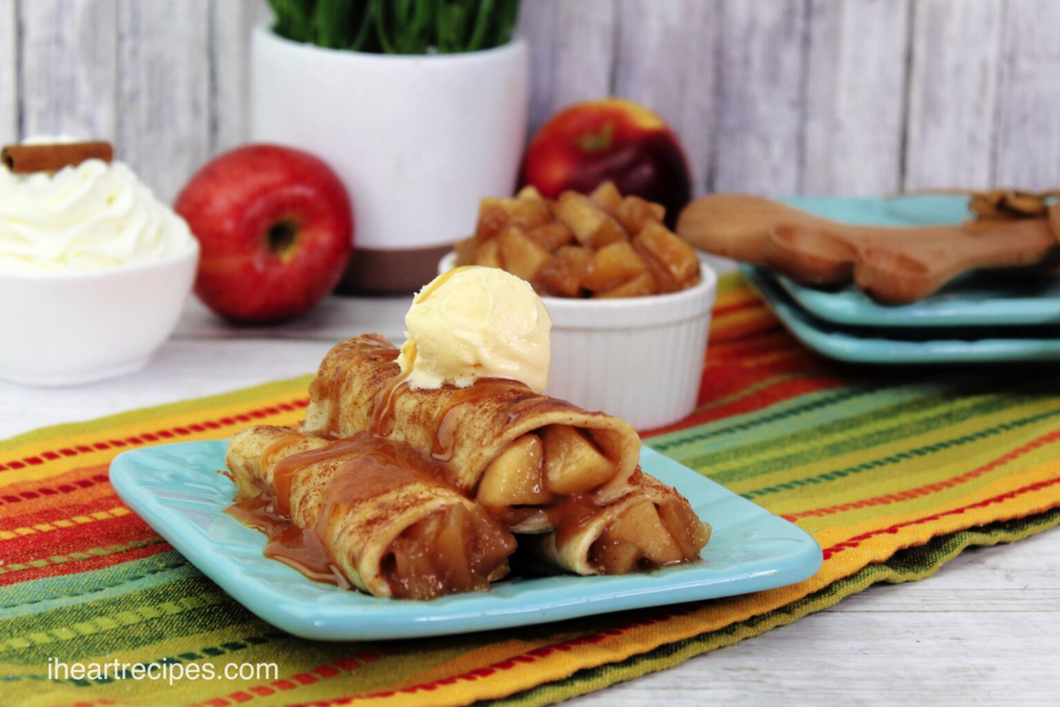 Homemade Caramel Apple Taquitos I Heart Recipes