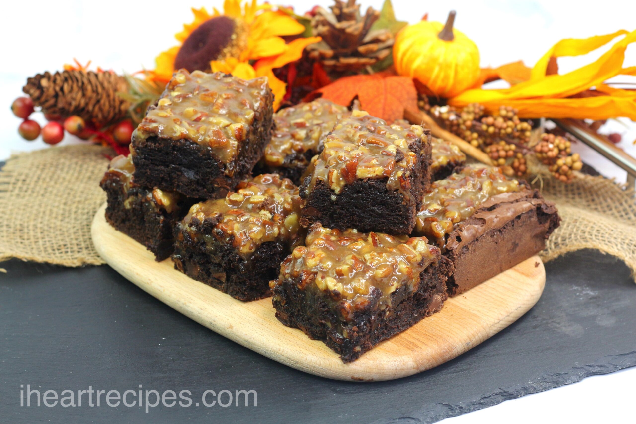 Caramel Pecan Brownie Geometric Hearts - Windy City Baker