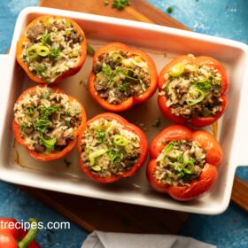 Dirty Rice Stuffed Peppers